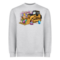 Heather Grey easter bulldozer bunny egg leopard Heavyweight Sweatshirt - Artiststas