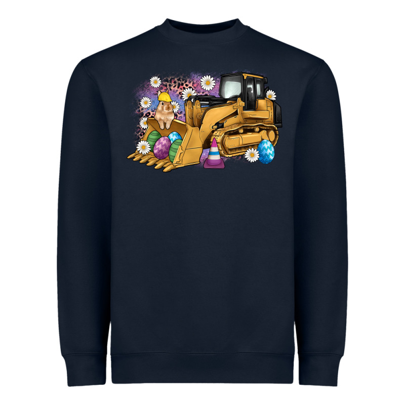 Easter Bulldozer Bunny Egg Leopard Heavyweight Sweatshirt by Artiststas | Teevron