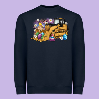 Easter Bulldozer Bunny Egg Leopard Heavyweight Sweatshirt Designed By Artiststas
