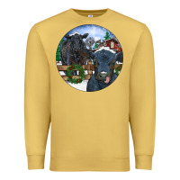 Antique Gold Black Angus Cattle and Calf Christmas Premium Sweatshirt - RanaPortraitStore