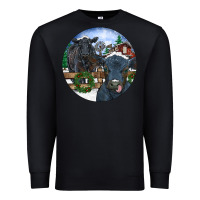 Black Black Angus Cattle and Calf Christmas Premium Sweatshirt - RanaPortraitStore