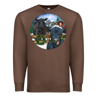 Chestnut Black Angus Cattle and Calf Christmas Premium Sweatshirt - RanaPortraitStore