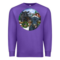 Purple Black Angus Cattle and Calf Christmas Premium Sweatshirt - RanaPortraitStore