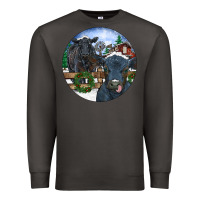 Smoke Black Angus Cattle and Calf Christmas Premium Sweatshirt - RanaPortraitStore