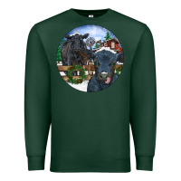 Sports Green Black Angus Cattle and Calf Christmas Premium Sweatshirt - RanaPortraitStore