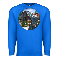 True Royal Black Angus Cattle and Calf Christmas Premium Sweatshirt - RanaPortraitStore