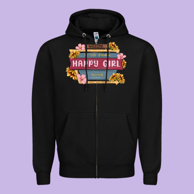 Welcome To The Fabulous Happy Girl Avenue Zipper Hoodie Designed By Maliassmallbusiness