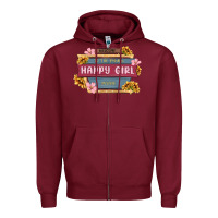Burgundy welcome to the fabulous happy girl avenue Zipper Hoodie - MaliasSmallBusiness