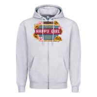 Heather Grey welcome to the fabulous happy girl avenue Zipper Hoodie - MaliasSmallBusiness