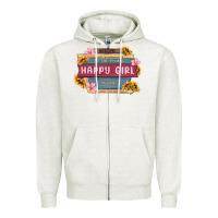 Oatmeal Heather welcome to the fabulous happy girl avenue Zipper Hoodie - MaliasSmallBusiness