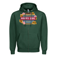 Sports Green welcome to the fabulous happy girl avenue Zipper Hoodie - MaliasSmallBusiness