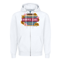 White welcome to the fabulous happy girl avenue Zipper Hoodie - MaliasSmallBusiness