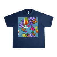 Navy butterfly cocktail Urban Heavy Tee - BundleAndBundleShop