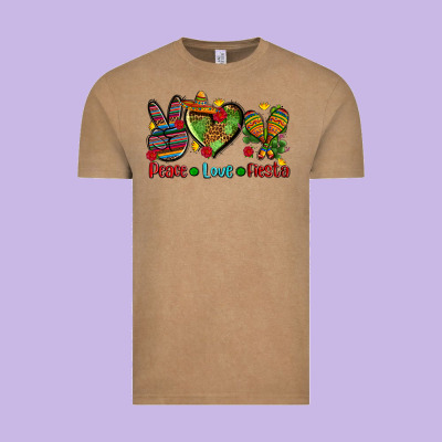 Peace Love Fiesta Ado Vintage Tee Designed By Adodesignshop