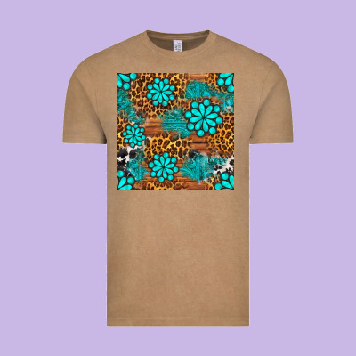 Leopard Gemstone Seamless Pattern Vintage Tee Designed By Bundleandbundleshop