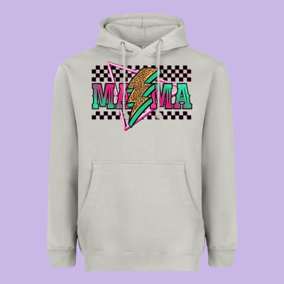 Mama Techno Lightning Bolt Heavyweight Hoodie Designed By Jasminsmagicworld
