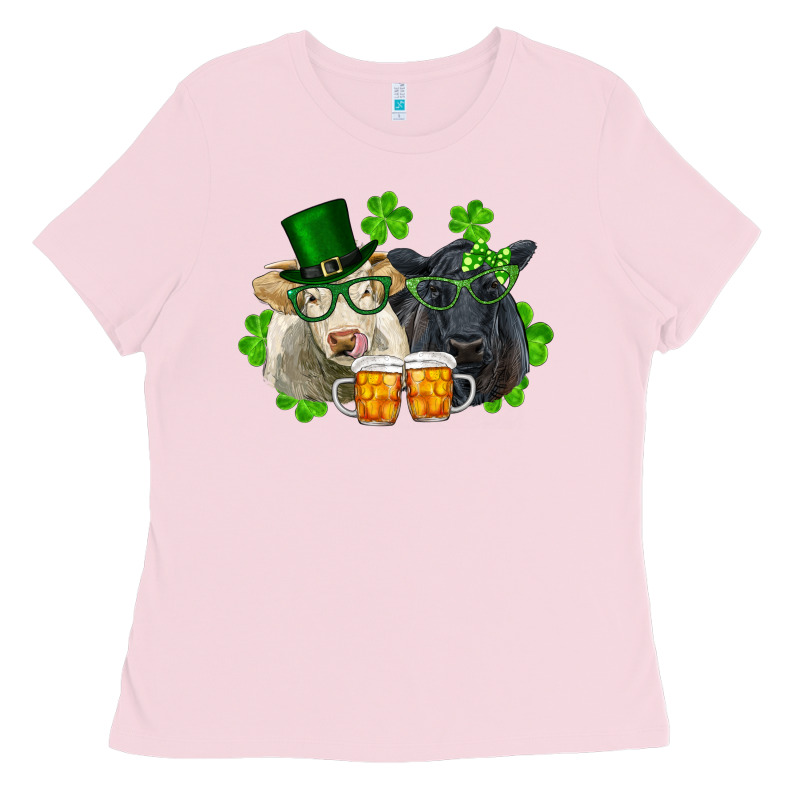 St. Patrick's Day Charolais And Black Angus Cows Ladies Tee by RanaPortraitStore | Teevron