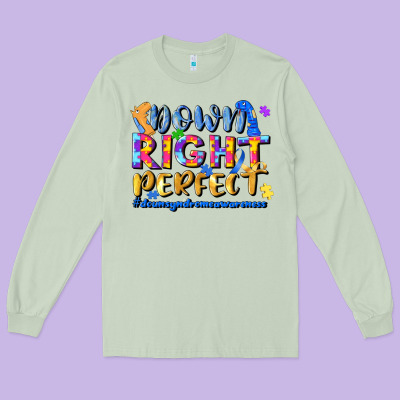 Down Right Perfect Long Sleeve Tee Designed By Jahusdesignshop