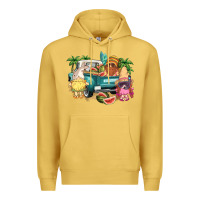 Antique Gold summer gnomies truck Premium Hoodie - NancyCooperArtShop