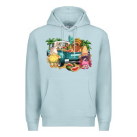 Blue Mist summer gnomies truck Premium Hoodie - NancyCooperArtShop