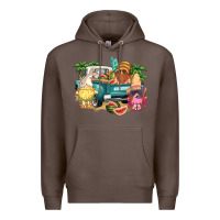 Coffee summer gnomies truck Premium Hoodie - NancyCooperArtShop