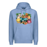 Colony Blue summer gnomies truck Premium Hoodie - NancyCooperArtShop