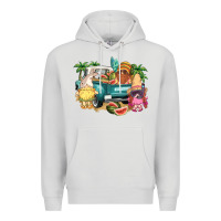 Dove Grey summer gnomies truck Premium Hoodie - NancyCooperArtShop