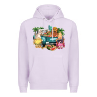 Lilac summer gnomies truck Premium Hoodie - NancyCooperArtShop