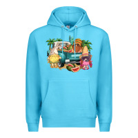 Ocean Blue summer gnomies truck Premium Hoodie - NancyCooperArtShop