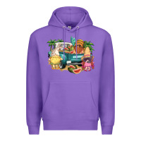 Purple summer gnomies truck Premium Hoodie - NancyCooperArtShop