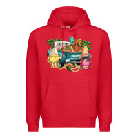 Red summer gnomies truck Premium Hoodie - NancyCooperArtShop
