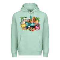 Seafoam summer gnomies truck Premium Hoodie - NancyCooperArtShop