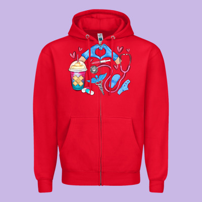 Nurse Life Zipper Hoodie Designed By Maliassmallbusiness