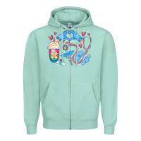 Seafoam nurse life Zipper Hoodie - MaliasSmallBusiness