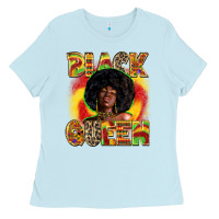 Baby Blue black queen Ladies Tee - Zillion Design Studio