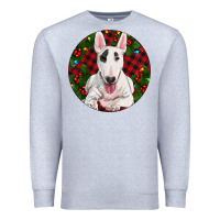 Heather Grey Christmas Bull Terrier Premium Sweatshirt - RanaPortraitStore