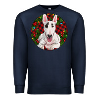 Navy Christmas Bull Terrier Premium Sweatshirt - RanaPortraitStore