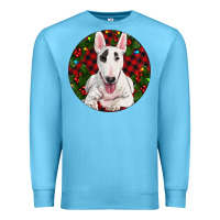 Ocean Blue Christmas Bull Terrier Premium Sweatshirt - RanaPortraitStore