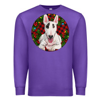 Purple Christmas Bull Terrier Premium Sweatshirt - RanaPortraitStore