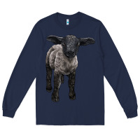 Navy suffolk baby sheep Long Sleeve Tee - LillyAllenDesigns