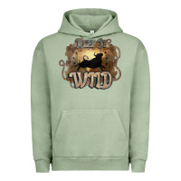 Pigment Oil Green Keep it wild western bull Urban Hoodie - HowdyJamesFarm