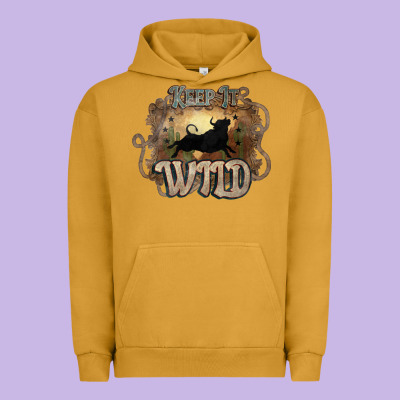 Keep It Wild Western Bull Urban Hoodie Designed By Howdyjamesfarm