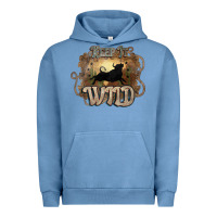 Pigment Pebble Blue Keep it wild western bull Urban Hoodie - HowdyJamesFarm
