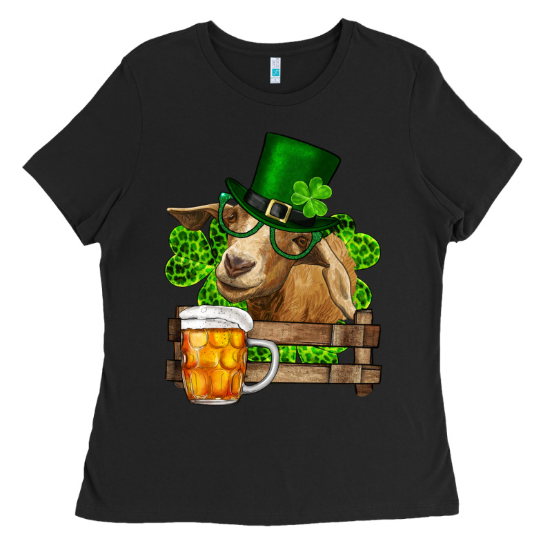 St. Patrick's Day Goat And Beer Ladies Tee by RanaPortraitStore | Teevron