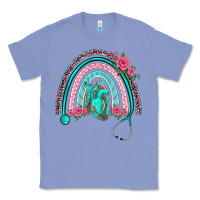 Colony Blue nurse life spring stethoscope heart rainbow Classic Tee - BarkalooDesign