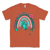 Copper nurse life spring stethoscope heart rainbow Classic Tee - BarkalooDesign