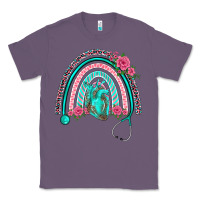 Lavender nurse life spring stethoscope heart rainbow Classic Tee - BarkalooDesign