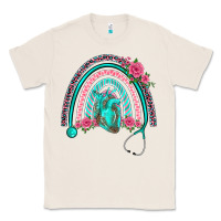 Natural nurse life spring stethoscope heart rainbow Classic Tee - BarkalooDesign