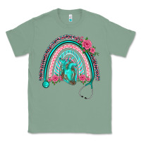 Sage nurse life spring stethoscope heart rainbow Classic Tee - BarkalooDesign