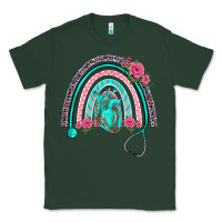 Sports Green nurse life spring stethoscope heart rainbow Classic Tee - BarkalooDesign